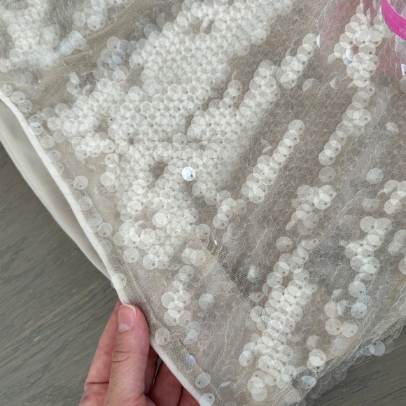 Staud Eton Mini Dress Moon Tan Sequin Embellished - Size Large - Picture 12 of 14